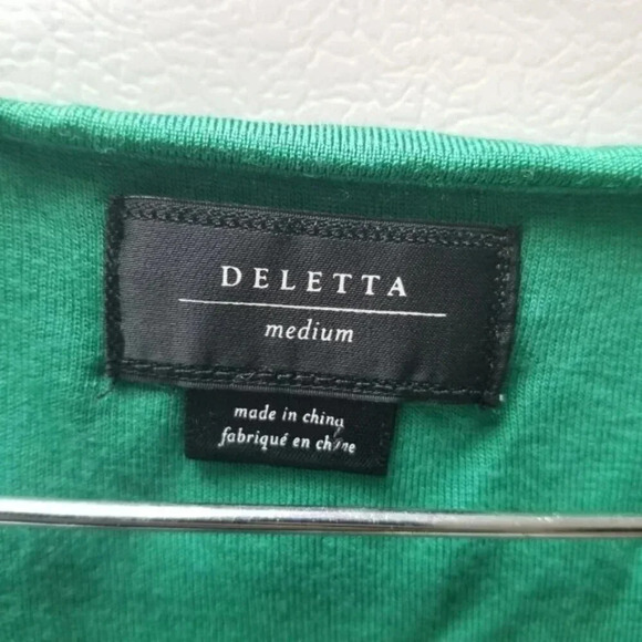 Anthropologie Deletta Emerald Green Wicklow  Silk Midi Dress Ruched M - Picture 4 of 10